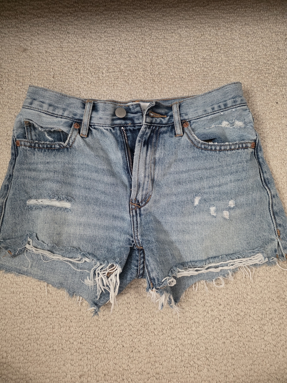 Dear John Light Blue Distressed Denim Cutoff Shorts